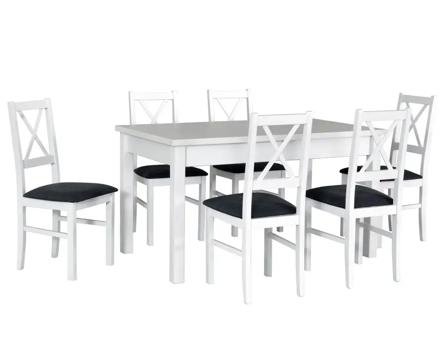 krzesło DENVER N-X,stół  MO-I biały
